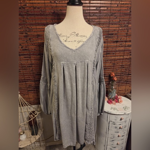 Tops - Gray Long Sleeve Tunic Top